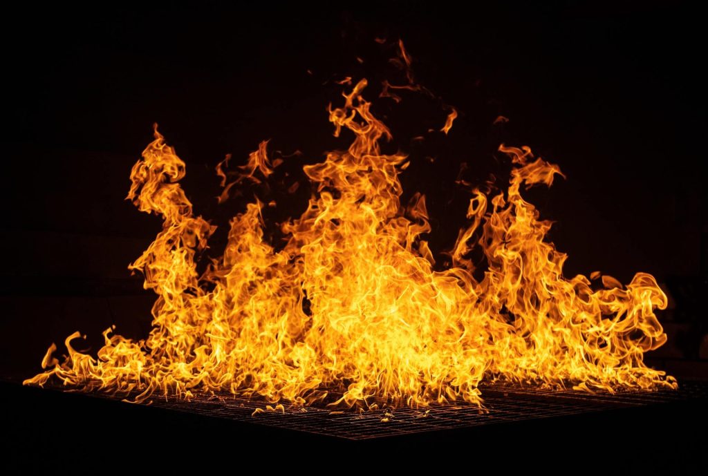 Large flames of fire element